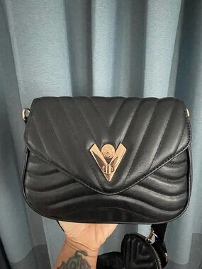 Valentino Orlandi Vegan Leather Crossbody Bag with Guitar Strap and Coin Purse